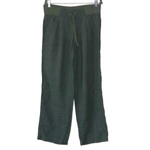 Athleta‎  Reverie Jasper  Olive Green Wide Leg Linen Pants Size 2